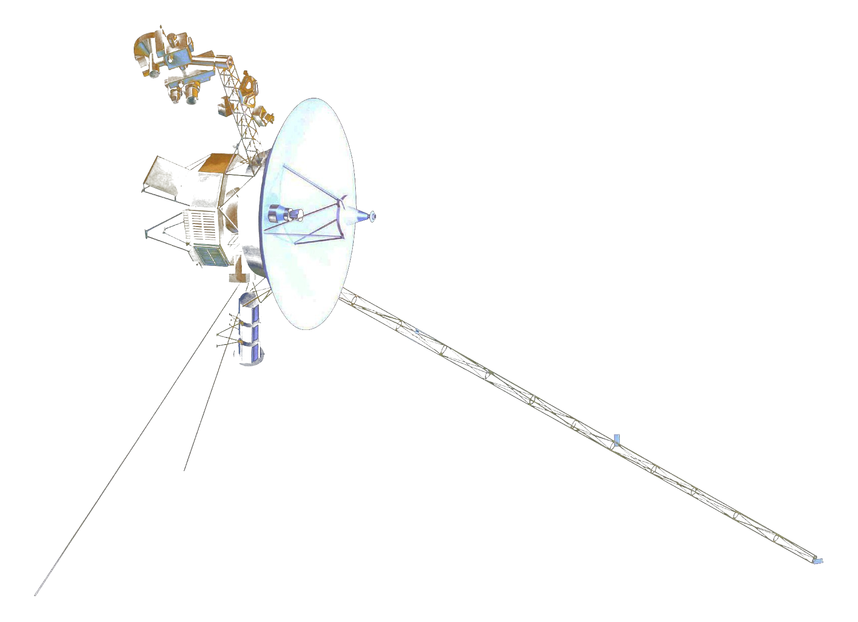Voyager 1 Spacecraft — Public Domain Rendering